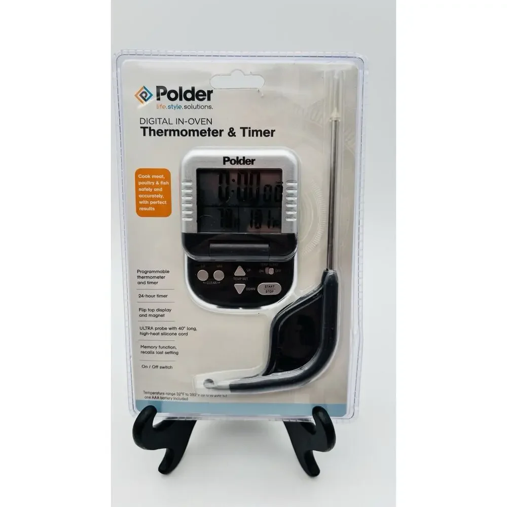 New Polder Digital In-Oven Thermometer & Timer THM-362-86 New Sealed